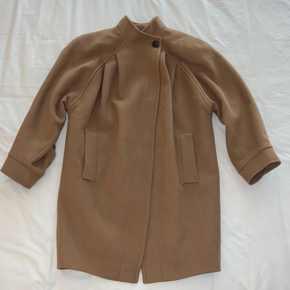& Other Stories Jackets & Blazers - NEW & Other Stories Wool Cocoon Coat Jacket sz 4 Camel Color
